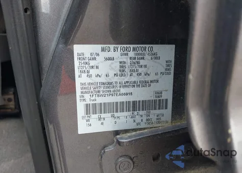 2007 Ford F-250 Lariat/Xl/Xlt from USA, damaged, VIN 1FTSW21P97EA66915